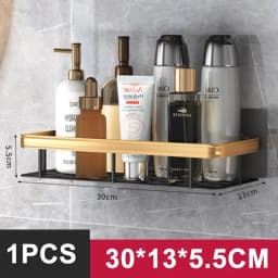 Bathroom Shelf Kitchen Storage Organizer Aluminum Alloy Shampoo Rack Shower Shelf Bathroom Accessories No Drill Shelf