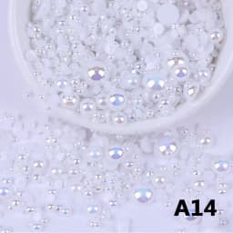 Random Mix 3-8mm AB Color Half Round ABS Beads Imitation Pearl Flatback Beads For DIY Nail Decor Jewelry Making