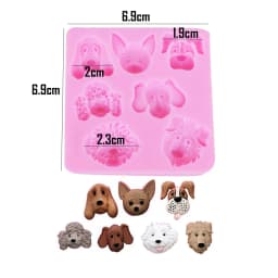 Dog Head Silicone Moulds Flexible Food Safe Form- Clay Resin Ceramics Sugar Fondant Candy Chocolate Soap Clay Molds M141