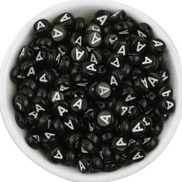 7x3.5mm Black Acrylic Beads Flat Round Pick Letters Loose Alphabet Spacer Beads Supplies For Jewelry Making Bracelets Accessory
