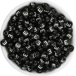 7x3.5mm Black Acrylic Beads Flat Round Pick Letters Loose Alphabet Spacer Beads Supplies For Jewelry Making Bracelets Accessory