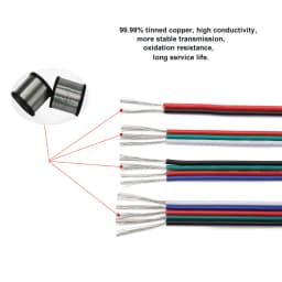22AWG 20 AWG 2/3/4 Pin Conductor Wire with Spool, PVC 300V 80°C Household Electronics Wire (32.8FT) for LED Strip Cables