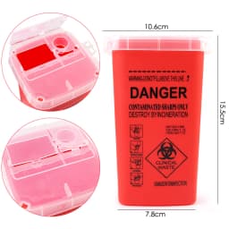 6/3/1PCS Waste Bin Collection Container 1L Plastic Tattoo Waste Box Medical Supplies Container Tattoo Needle Tip Accessories