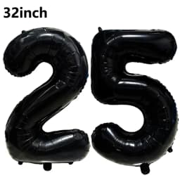 Black Large Numbers Balloon 32 Inch 0 1 2 3 4 5 6 7 8 9 Birthday Digit Bachelorette Balloon Figure Golob Party Ballon Decoration