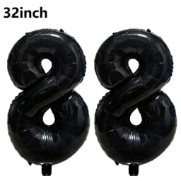 Black Large Numbers Balloon 32 Inch 0 1 2 3 4 5 6 7 8 9 Birthday Digit Bachelorette Balloon Figure Golob Party Ballon Decoration