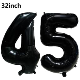 Black Large Numbers Balloon 32 Inch 0 1 2 3 4 5 6 7 8 9 Birthday Digit Bachelorette Balloon Figure Golob Party Ballon Decoration