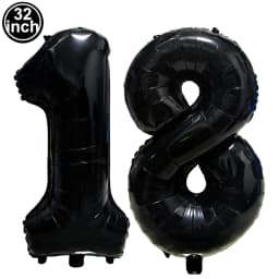 Black Large Numbers Balloon 32 Inch 0 1 2 3 4 5 6 7 8 9 Birthday Digit Bachelorette Balloon Figure Golob Party Ballon Decoration