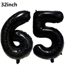 Black Large Numbers Balloon 32 Inch 0 1 2 3 4 5 6 7 8 9 Birthday Digit Bachelorette Balloon Figure Golob Party Ballon Decoration
