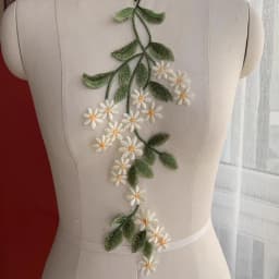 1Pairs Green Leaf Daisy Flower Patch Sewing Applique Crafts Repair Decoration