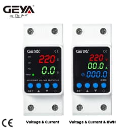 GEYA GPS6 Din Rail Adjustable Over Voltage Under Voltage Protection Device 40A 63A 80A 220VAC Digital Display Voltage Protector