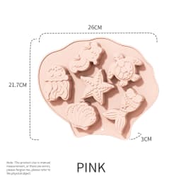 Ocean Fondant Silicone Mold Shell Mermaid Tail Seahorse Starfish Chocolate Mold Suitable for Mermaid Theme Cake Decoration Tools