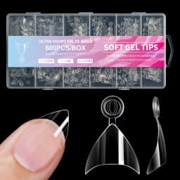 600pcs/Boxed Ultra Short French False Press On Acrylic Nails Tips Almond Square Traceless Manicure Salon Home DIY Fake Nail