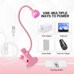UV LED Light for Nails Polish Drying Lamp 360 Flexible Clip-on Desk Clip Mini USB Portable Nail Dryer Manicure Salon Tools