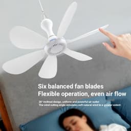USB Fan Silent 6-blade Ceiling Fan 4-speed Hanging Fan for Camping Bed Camping Outdoor Hanging Camper Tents