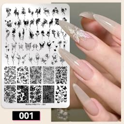 BORN PRETTY Bridal Lace Nail Art Templates Butterfly Flower Leaves Geometry Stamping Plates DIY Image Printing Stencil Tools