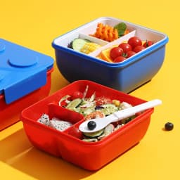 JUSTINLAU Portable Sealed Lunch Box Color Building Blocks Splicing Children's Student Bento Box Fruit Salad Storage Container