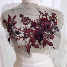 3D Embroidered Sewing On Patches For Clothing Flower Lace Patch Wedding Party Gown Bridal Dress Fabric Appliques DIY Repair