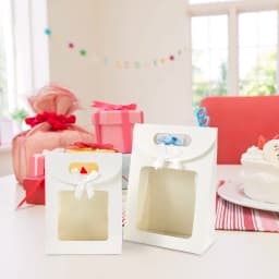 10/20pcs Kraft Paper Gift Box with Clear Window Wedding Favors Birthday Party Candy Snack Biscuit Packaging Bag Christmas Gift