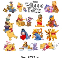 Winnie the Pooh small size Clothing thermoadhesive patches Sticker on clothes heat transfer vinyl Ironing applications