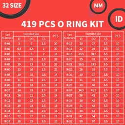 419/225PCS Set Universal O-Ring Assortment 32 Size Nitrile Rubber Ring Seal O Ring Gasket for Plumbing Automotive Faucet Repair