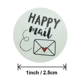 50-500pcs Happy Mail Stickers Scrapbooking1 Inch Round Kraft Stickers Seal Labels Envelope Packaging Labels Stationery Sticker