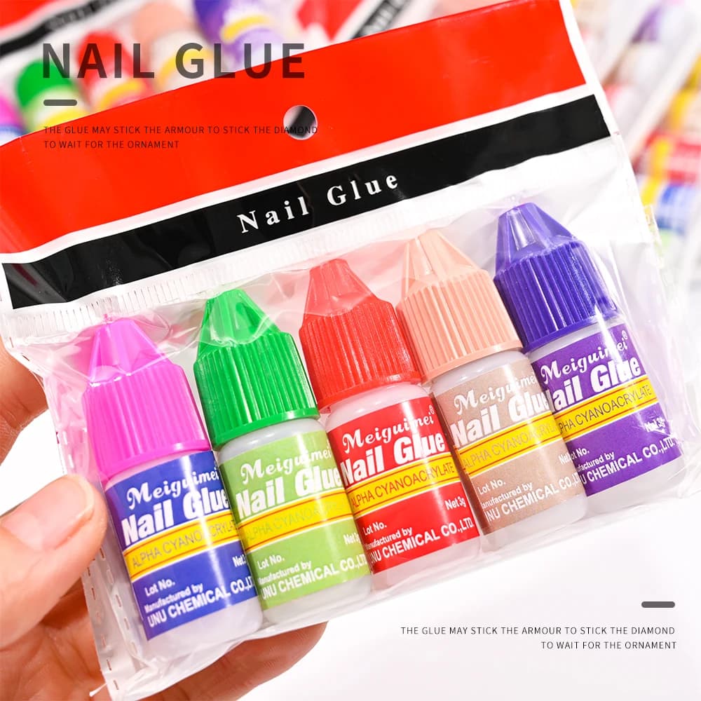 10/5/1pcs Extra-Strong Nail Glue Quick Dry Nail Tips Adhesive Acrylic Nail Glue Professional DIY Rhinestone False Nail Glue