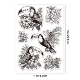 1pcs Bird Branch Silhouette Clear Stamps Birds Trees Clear Rubber Stamps Silicone for DIY Scrapbooking Photo Album 6.3x4.33inch