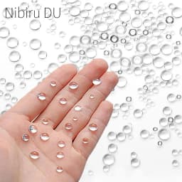 350pcs Clear Dewdrop Water Droplets Embellishments Simulation Round Clear Waterdrop Resin Beads Nails Art DIY Nail Decorations