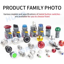 16/19/22/25/30mm With wires Short Stroke Waterproof Metal Push Button Switch 1NO Momentary Self Reset Led Light 12-24V/220V