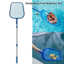 Pool Skimmer Net with 17-41 inch Telescopic Pole Leaf Skimmer Mesh Rake Net for Spa Pond Swimming Pool, Pool Cleaner Supplies an