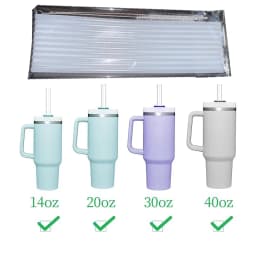 6 Pack Replacement Straws Compatible Stanley 40oz Tumbler Plastic Clear Reusable For Travel Tumbler Ice Cup Straw Set
