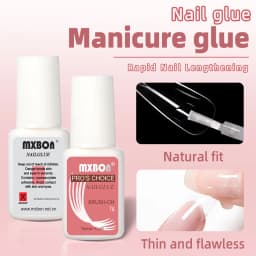 Strong Adhesive Nail Glue Brush On Nail Glue for Acrylic Nail Tips Quick-Drying & Long-Lasting for False Nails Tips Adhesion Gel
