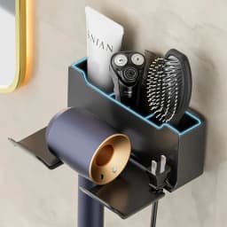 Wall Mounted Hair Dryer Holder For Dyson Bathroom Shelf Without Drilling Plastic Hair Dryer Stand Bathroom Organizer