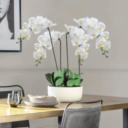 2Pcs 9-Head Flowers 38inch Artificial Butterfly Orchid Bouquet Artificial Flowers for Wedding Decoration Home Garden Room Decor