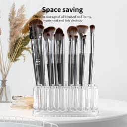 26 Holes Acrylic Nail Brushes Storage Holder Makeup Brushes Organizer Nail Tools Stand Storage Showing Shelf Pens Display Case