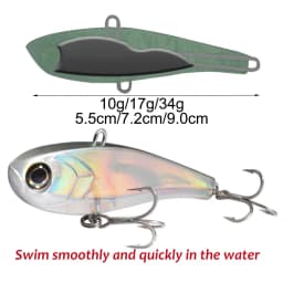 GOBAIT VIBRATION High Pitch VIB 10g 17g 34.5g Sinking Pencil Lure Long Casting Fishing Bass Pesca Swimbait Hook Silicone Bait