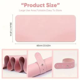 Nail Art Table Mat Soft Foldable Manicure Hand Rest Pad Waterproof Scratch Easy-Clean Office Desk Mat Portable PU Leather Pads