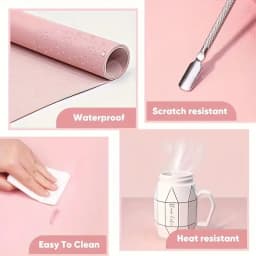 Nail Art Table Mat Soft Foldable Manicure Hand Rest Pad Waterproof Scratch Easy-Clean Office Desk Mat Portable PU Leather Pads