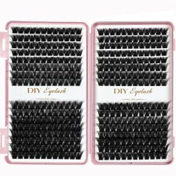Individual Lashes 10-14mm 384pcs Cluster Lashes Natural Look Mixed Tray DIY Eyelash Extension Volume Clusters Eyelashes