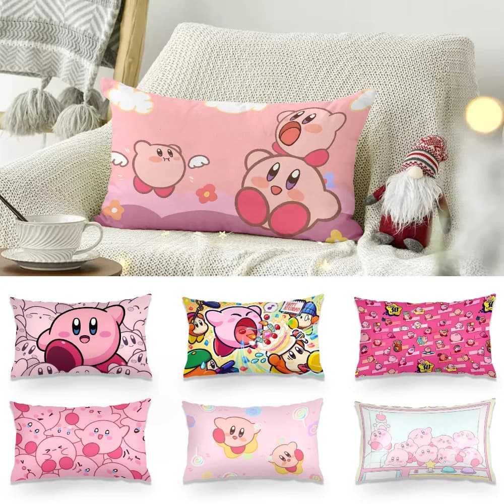 Hot Lovely K-Kirbies Double-sided Printing Rectangle Pillow Case Bedside Pillowcase Sofa Cushion Cover Room Home Decoration