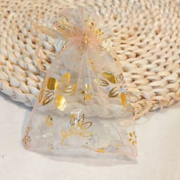 25/50/100pcs Organza Gift Bag 9x12cm 10x15cm Bauhinia Foil Stamping Flower Print Wedding Party Candy Jewelry Packaging Pouches