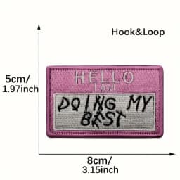 1pc "DOING MY BEST" Tactical Morale Patch with Hook & Loop - Embroidered Fastner Badge for Molle Backpacks, Caps, Vest