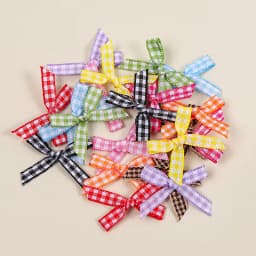 50Pcs/Lot Mini Plaid Stain Ribbon Bow Checkered Gingham Bow For DIY Sewing Crafts Wedding Decoration Hairpin Garment Accessories