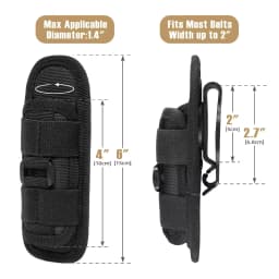 Tactical Flashlight Pouch Belt Torch Bag Durable Hunting Lighting Accessory Outdoor Survival Kits Case With 360 Degree Carabiner