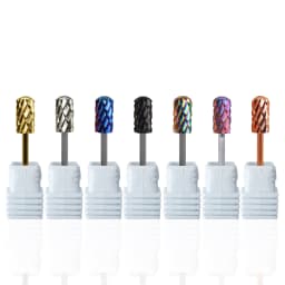 RolinStar 6.6 Large Round Top Barrel Safety 5XC 7 Color Acrylic Powder Dipping Killer Remover Strongest Nail Drill Bits