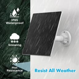 10W 6V Outdoor Portable Solar Panel Charger Waterproof 6.7ft Cord 2-in-1 Micro USB Type-C for Security Camera USB Powered Device