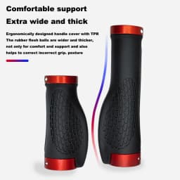 PE Rubber MTB Bike Grips Handlebar Cover Rubber Soft Anti-Skid Bicycle Grip Alloy Lock Bar BMX Handle Cuffs Cycling Accessories