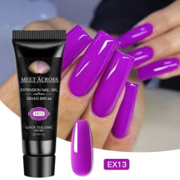 MEET ACROSS 20ml Fluorescent Extension Nail Gel Bright Pink Blue Purple UV Hard Gel Nails Finger Prolong Neon Buliding Gel