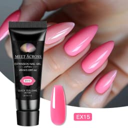 MEET ACROSS 20ml Fluorescent Extension Nail Gel Bright Pink Blue Purple UV Hard Gel Nails Finger Prolong Neon Buliding Gel