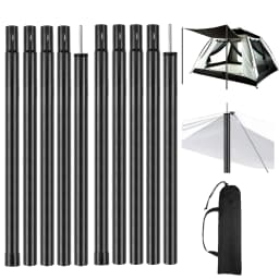 Telescopic Tent Poles Set of 2 Universal Adjustable Aluminium Camping Awning Poles Sun Sail Shelter Rods Tarp Tent Accessories